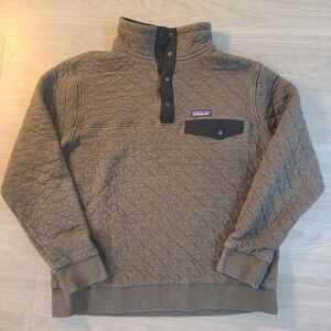 Patagonia Mens Large Brown Organic Cotton Quilted Snap-T Pullover